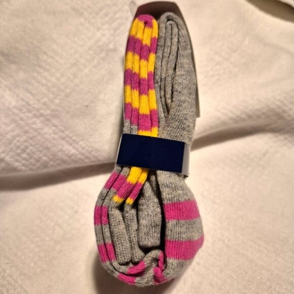 Tooby Doo girls footless sweater tights leggings 2 gray, yellow & pink NEW - Picture 3 of 8